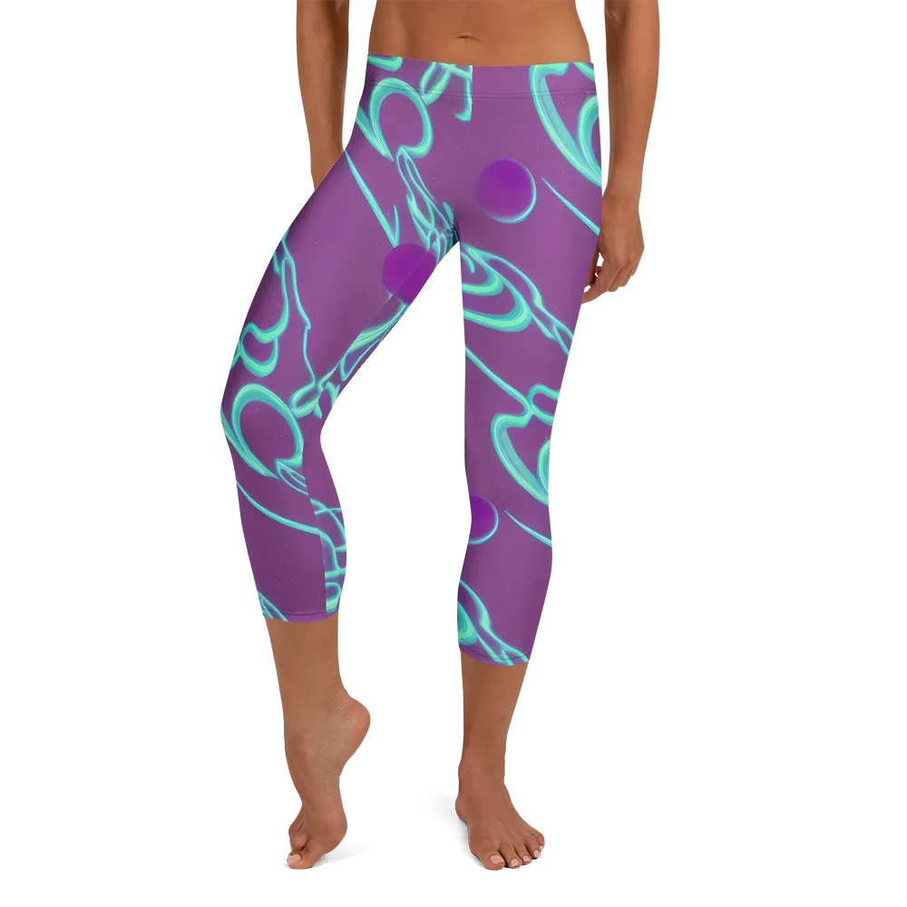 Neon Drift on Capri Leggings — Front