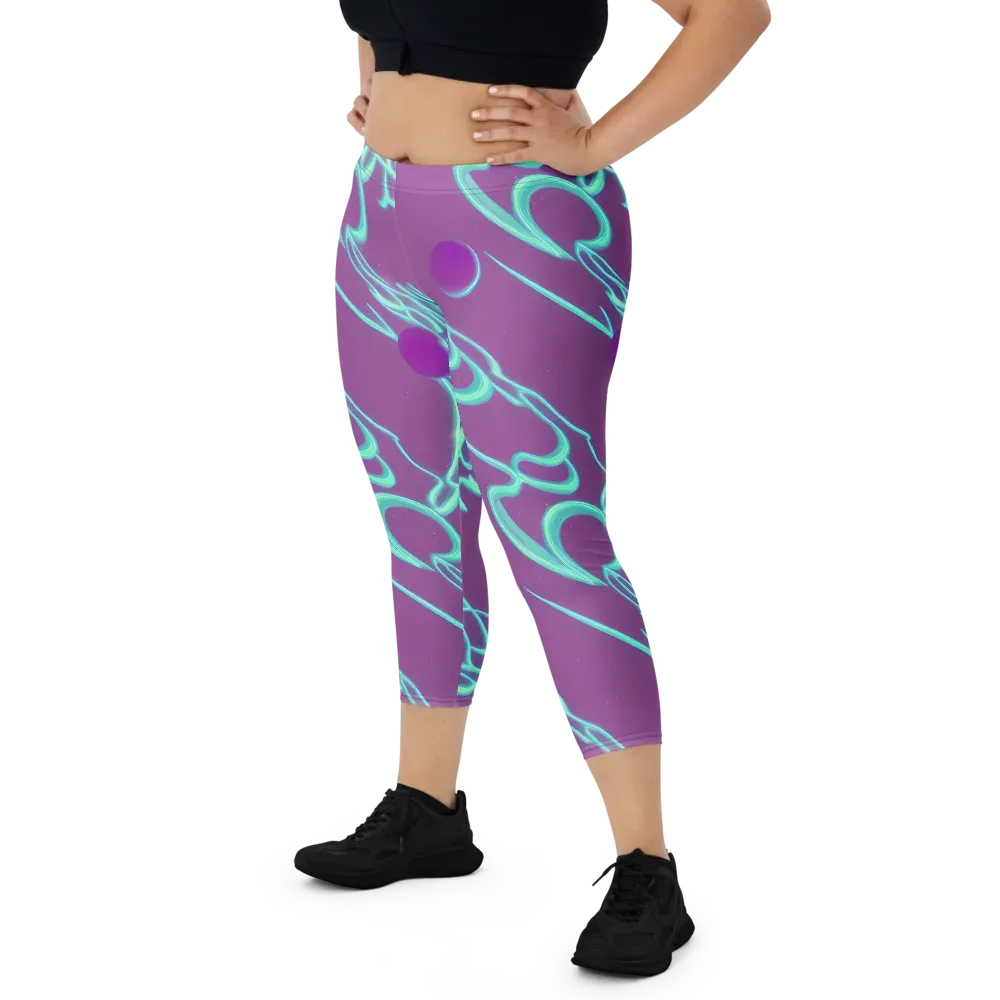 Neon Drift on Capri Leggings — Front