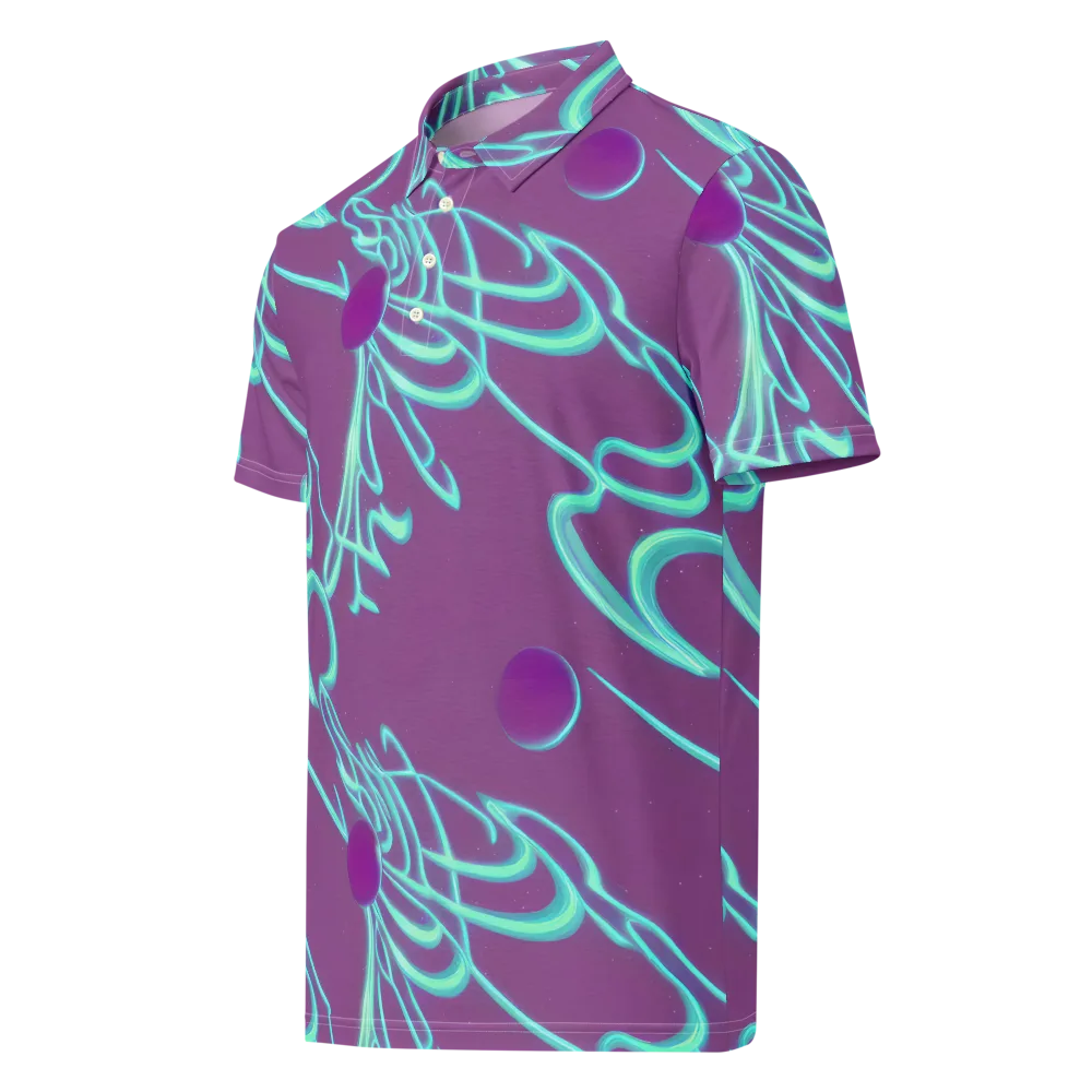 Neon Drift on Men's Slim Fit Polo Shirt — Left Front