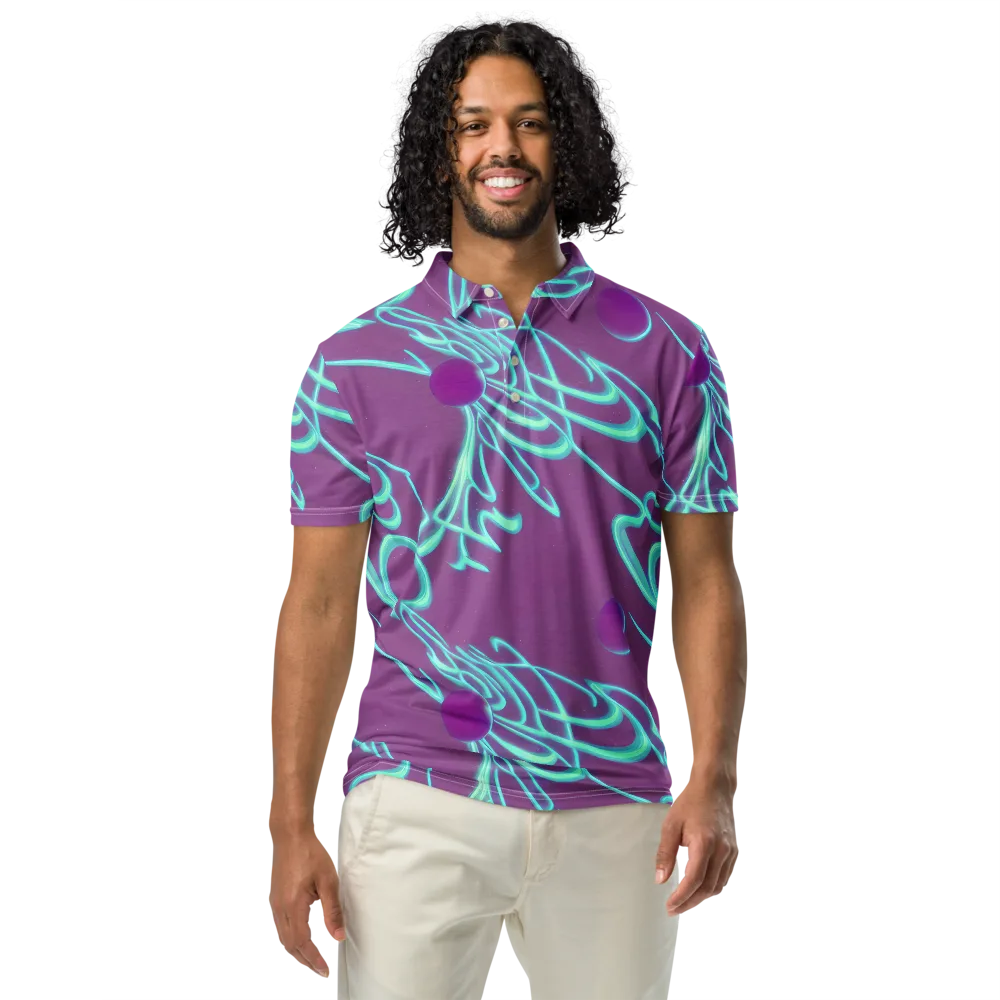 Neon Drift on Men's Slim Fit Polo Shirt — Front