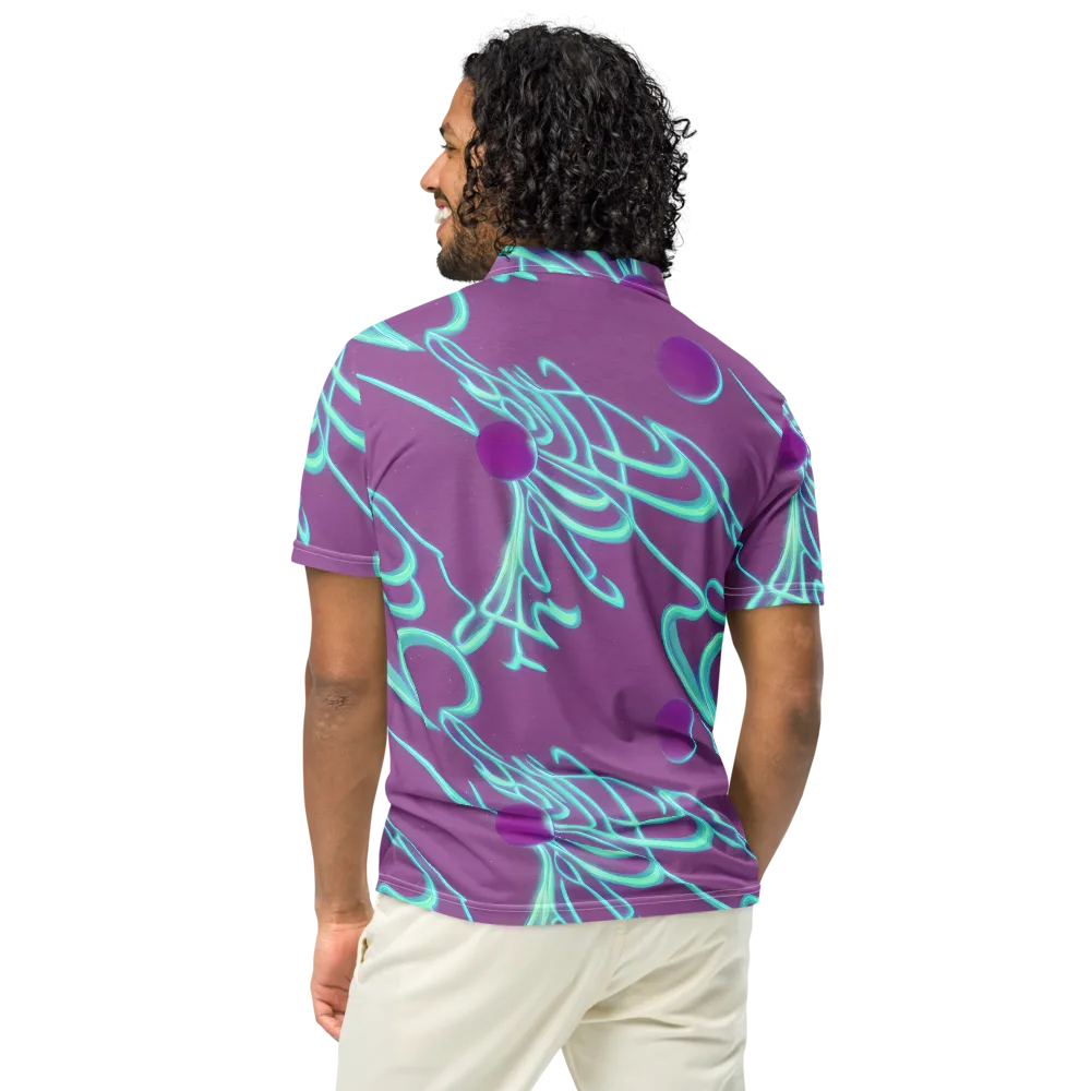 Neon Drift on Men's Slim Fit Polo Shirt — Back