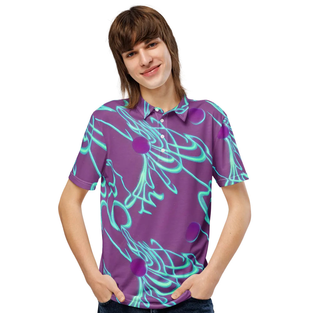 Neon Drift on Men's Slim Fit Polo Shirt — Front