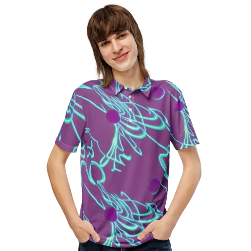 Neon Drift on a Men's Slim Fit Polo Shirt