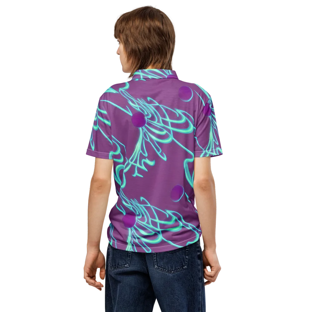 Neon Drift on Men's Slim Fit Polo Shirt — Back