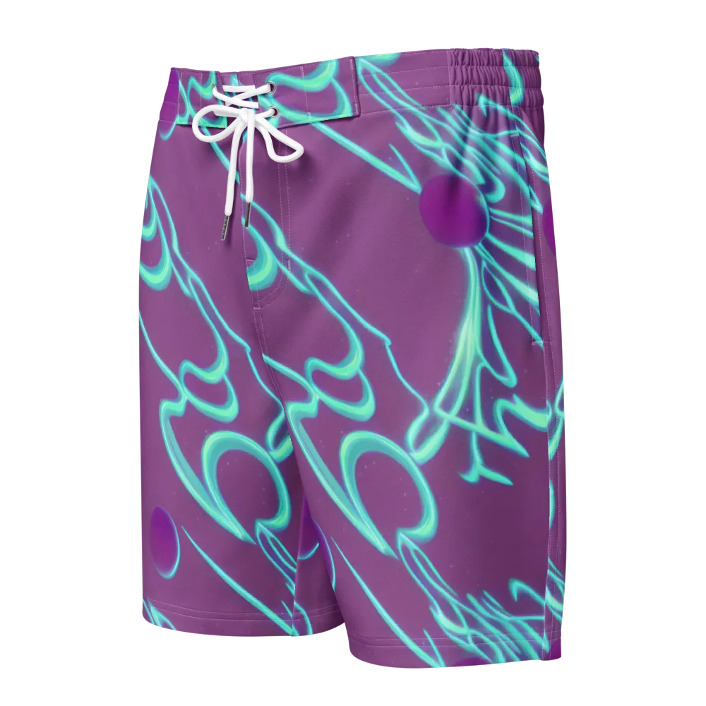 Neon Drift on Men's Board Shorts — Front