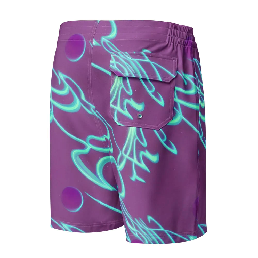 Neon Drift on Men's Board Shorts — Back