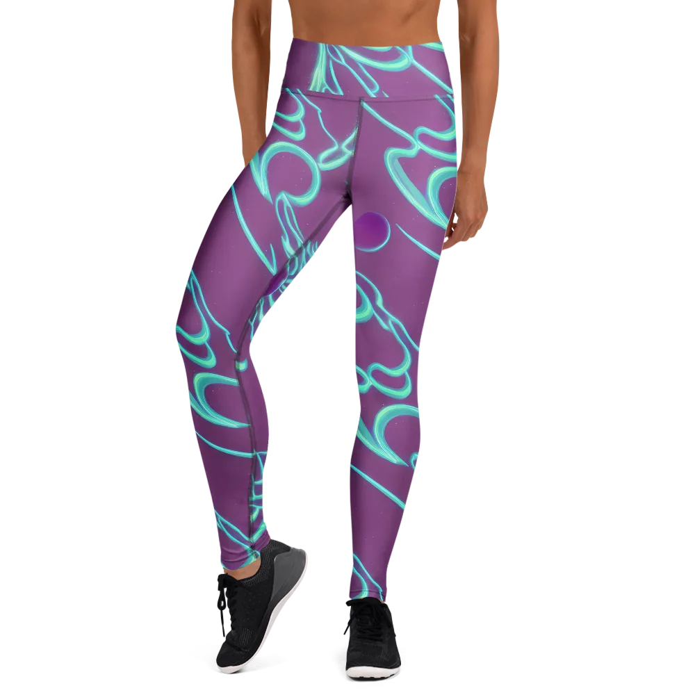 Neon Drift on Yoga Leggings — Front