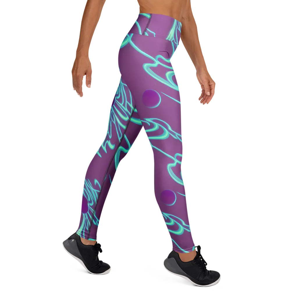 Neon Drift on Yoga Leggings — Right