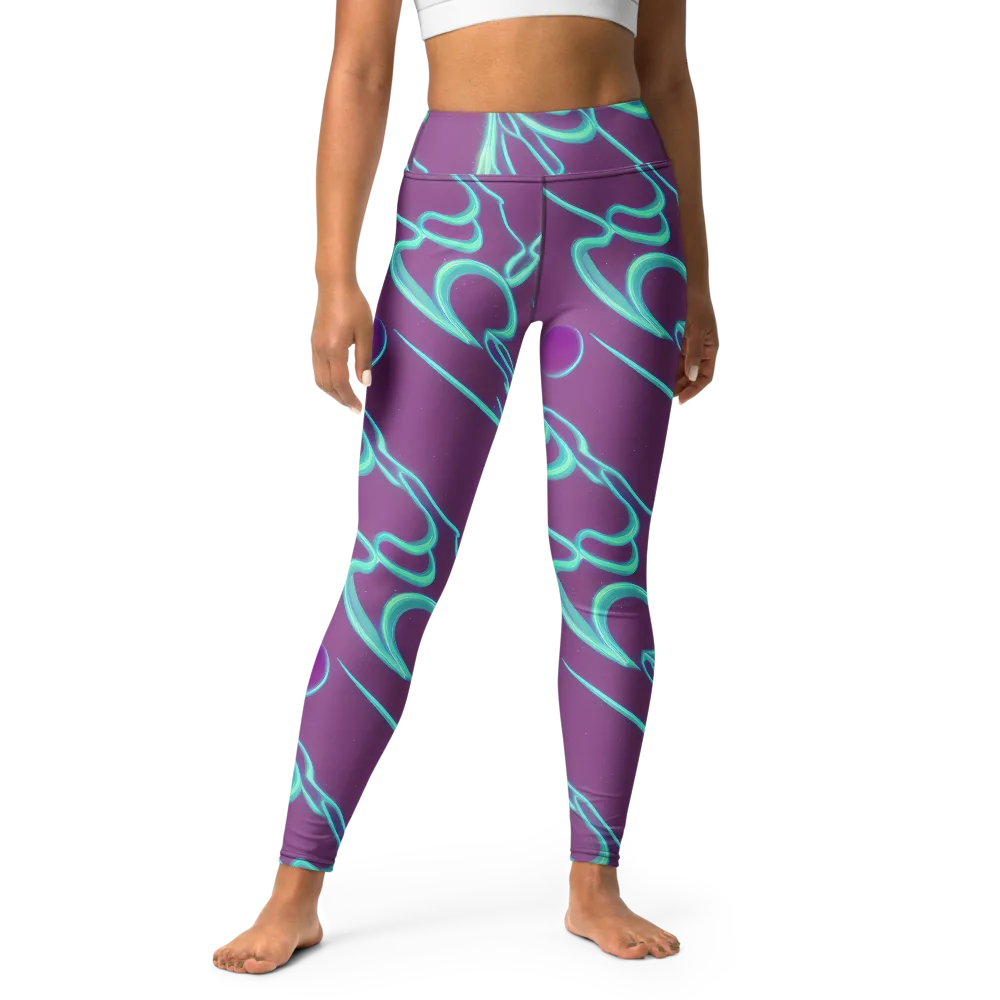 Neon Drift on Yoga Leggings — Front