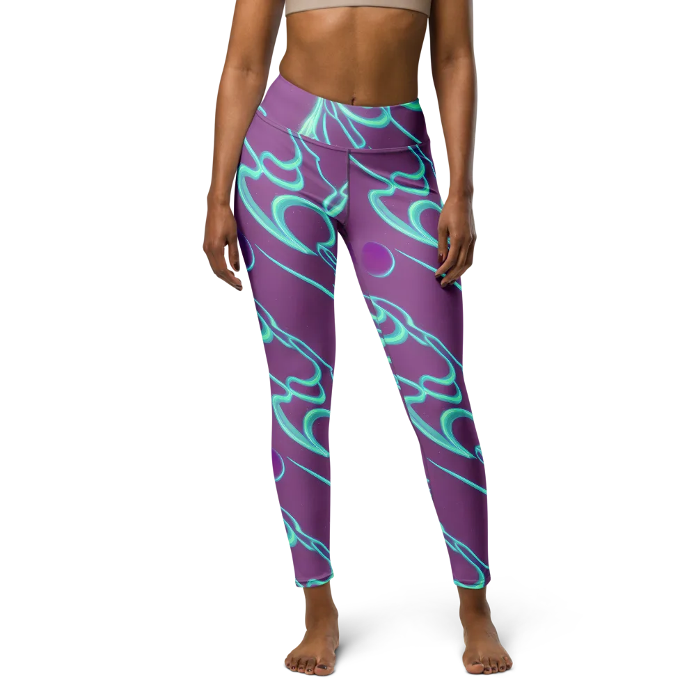 Neon Drift on Yoga Leggings — Front