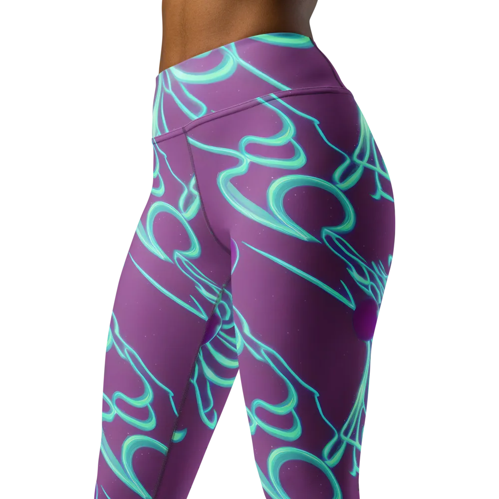 Neon Drift on Yoga Leggings — Left Front