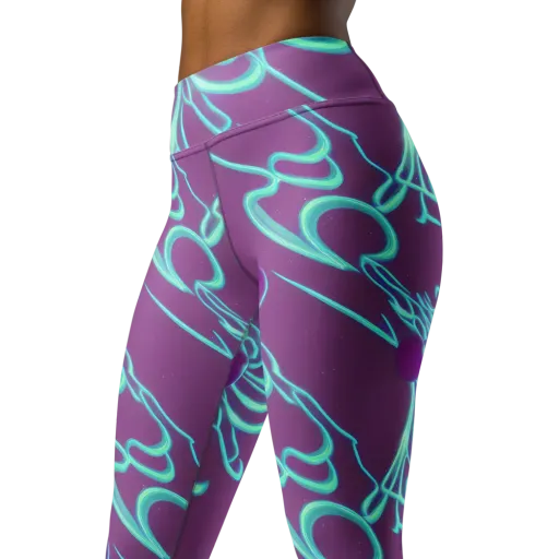 Neon Drift on a Yoga Leggings