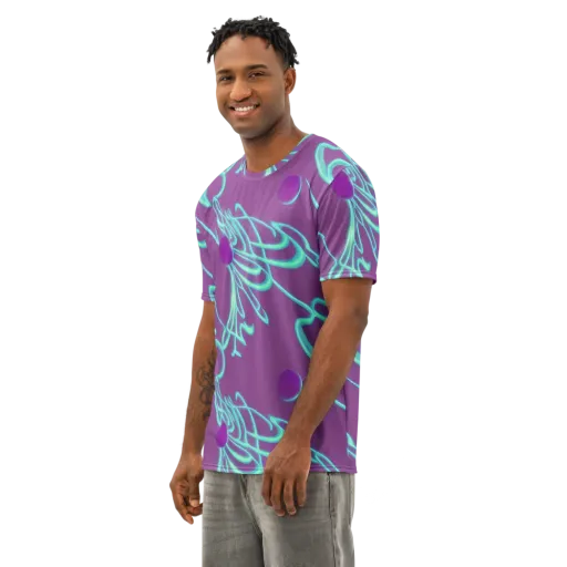Neon Drift on a Men's Cotton Crew Neck T-Shirt
