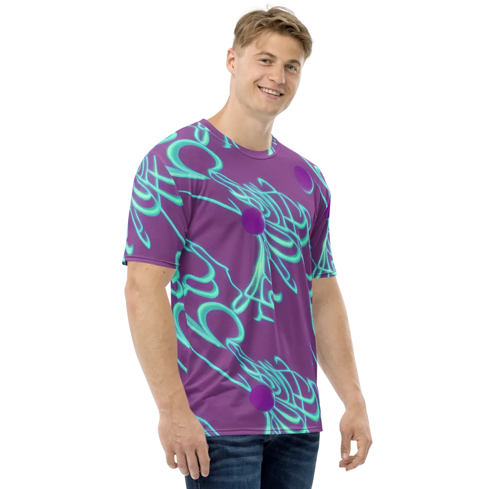 Neon Drift on Men's Crew Neck T-Shirt — Right