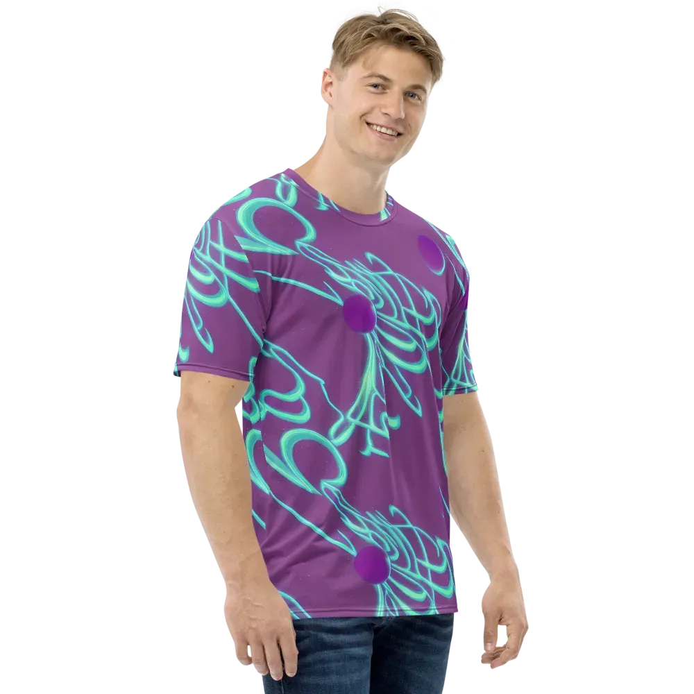 Neon Drift on Men's Crew Neck T-Shirt — Right