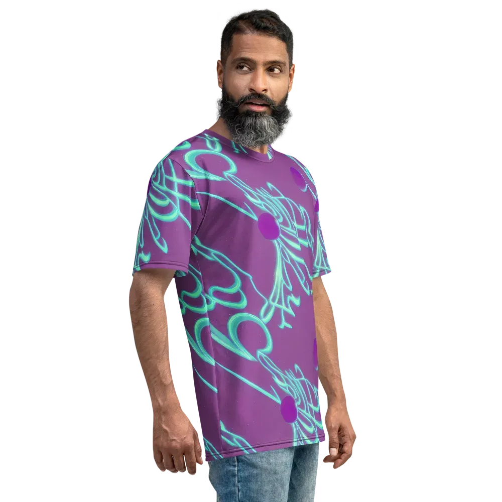Neon Drift on Men's Crew Neck T-Shirt — Right