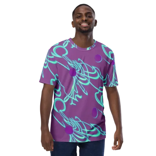 Neon Drift on a Men's Crew Neck T-Shirt