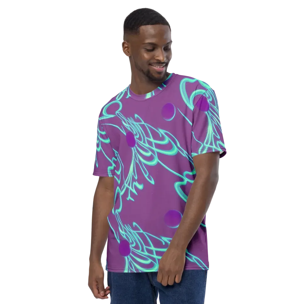 Neon Drift on Men's Crew Neck T-Shirt — Left
