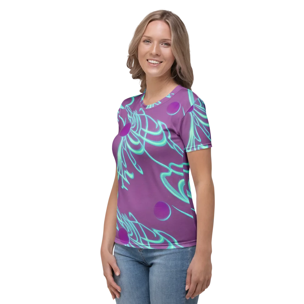 Neon Drift on Women's Crew Neck T-Shirt — Left