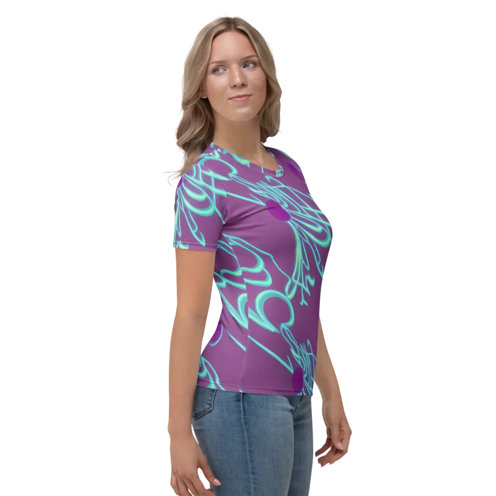 Neon Drift on Women's Crew Neck T-Shirt — Right