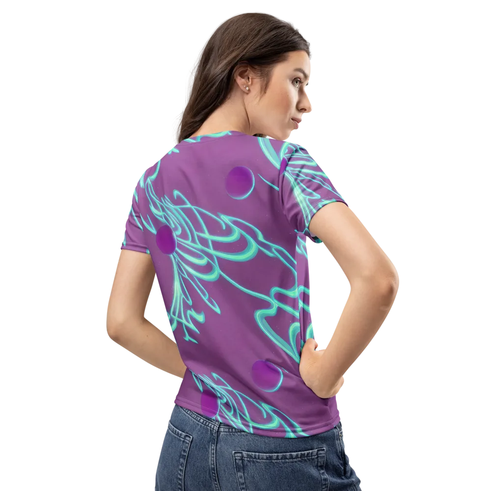 Neon Drift on Women's Crew Neck T-Shirt — Back