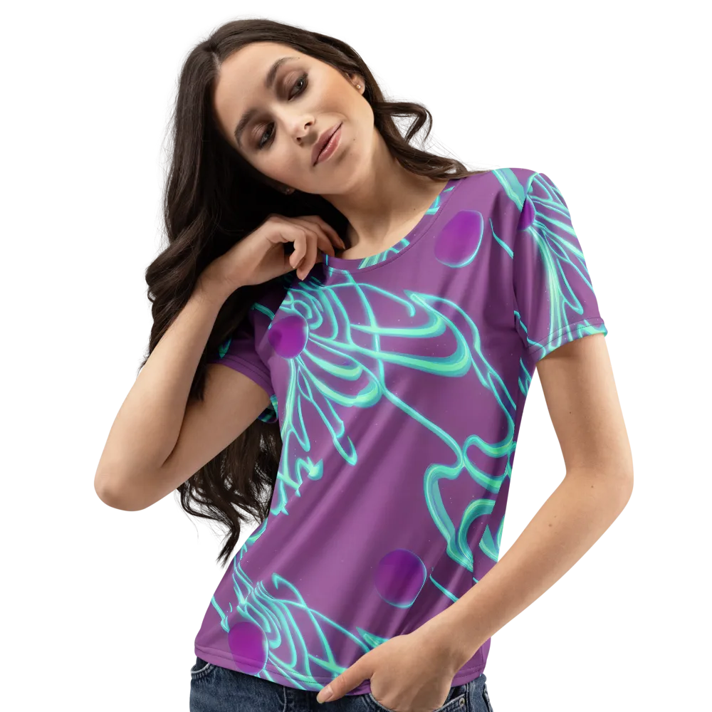 Neon Drift on Women's Crew Neck T-Shirt — Left Front