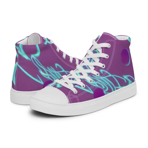 Neon Drift on a Women's High Top Canvas Shoes