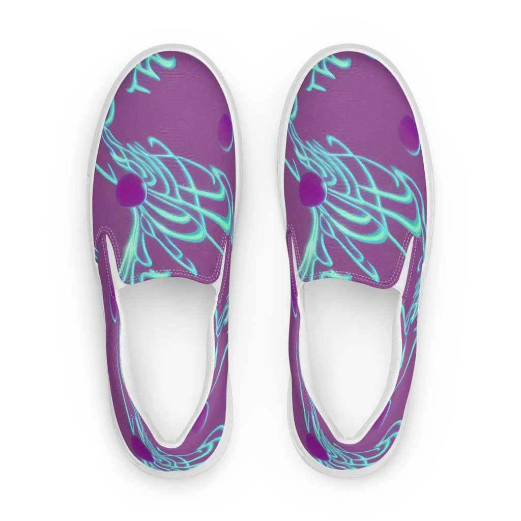 Neon Drift on Men's Slip-On Canvas Shoes — Front