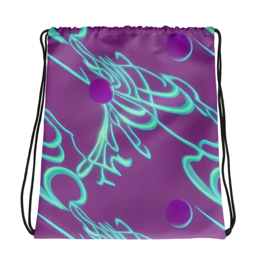 Neon Drift on a Drawstring Bag