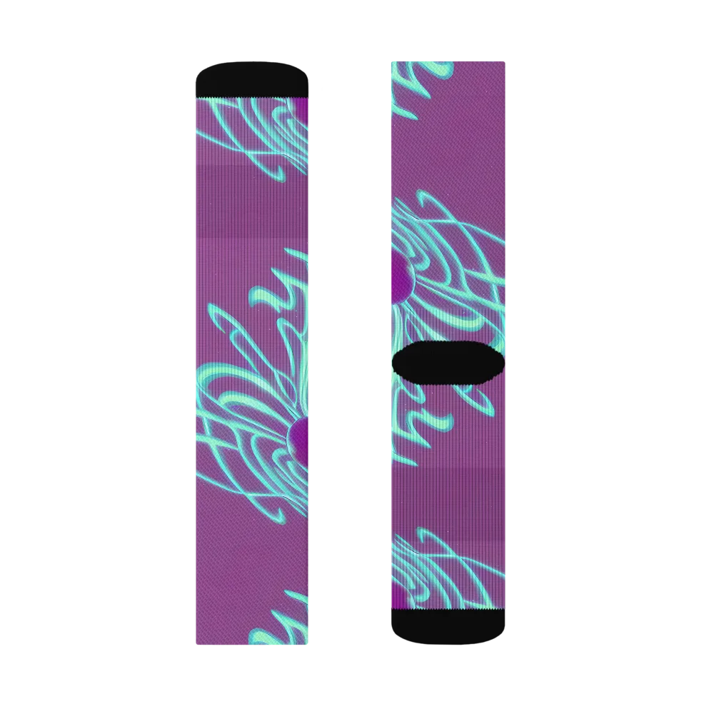 Neon Drift on Socks — Left Sock