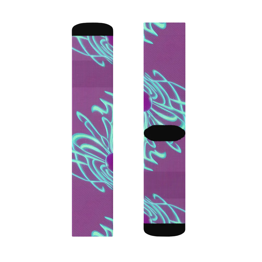 Neon Drift on Socks — Right Sock