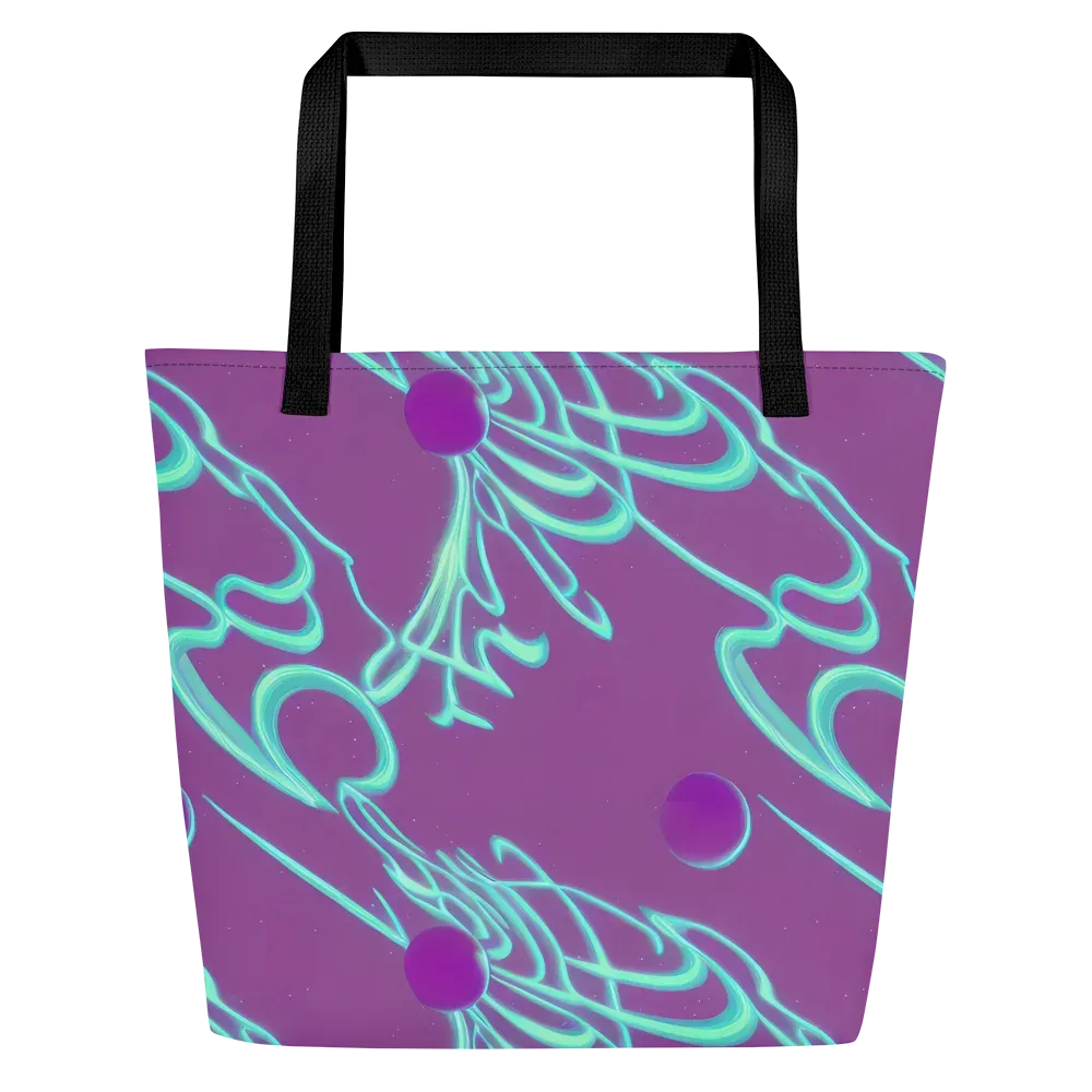 Neon Drift on Large Tote Bag W/ Pocket — Front
