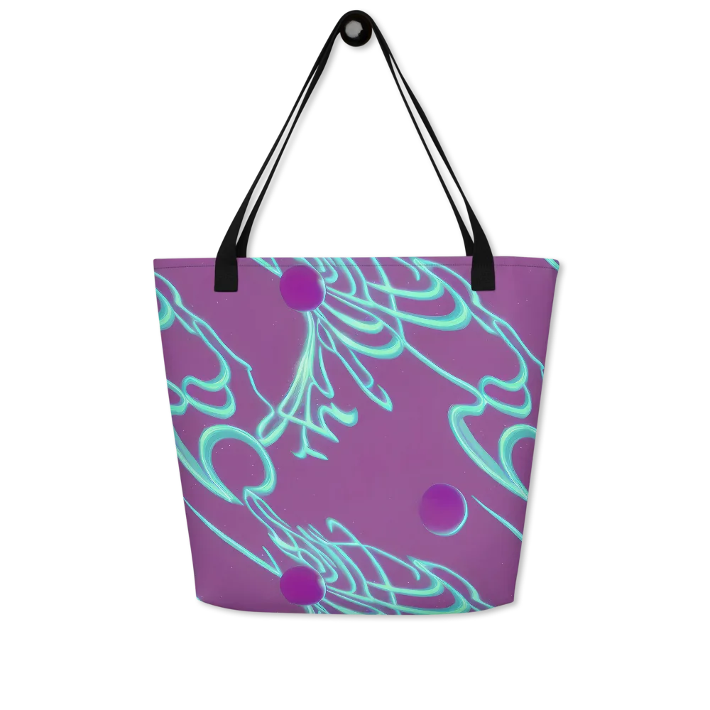 Neon Drift on Large Tote Bag W/ Pocket — Front