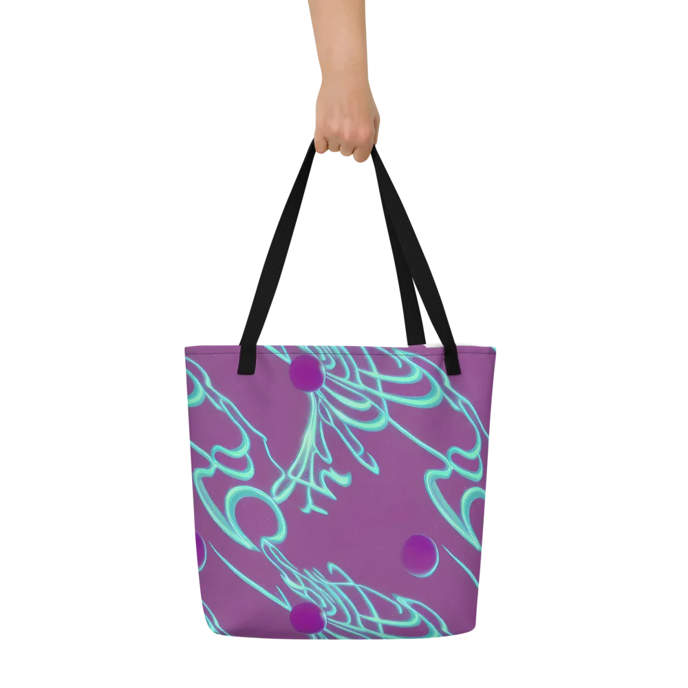 Neon Drift on Large Tote Bag W/ Pocket — Front