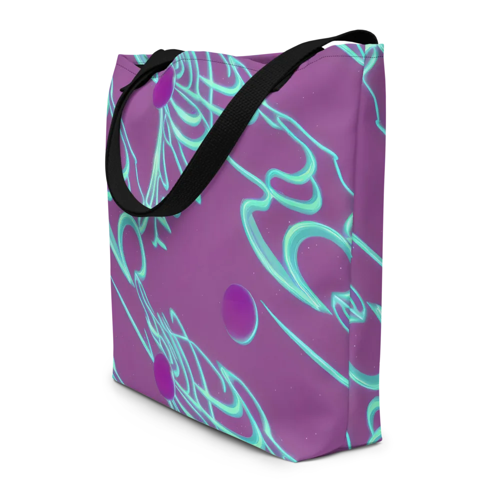 Neon Drift on Large Tote Bag W/ Pocket — Front