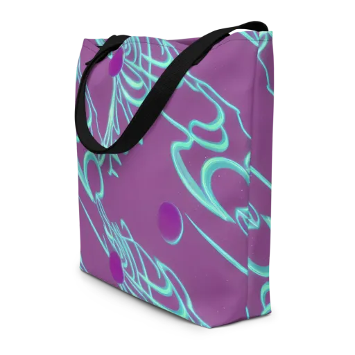 Neon Drift on a Large Tote Bag W/ Pocket