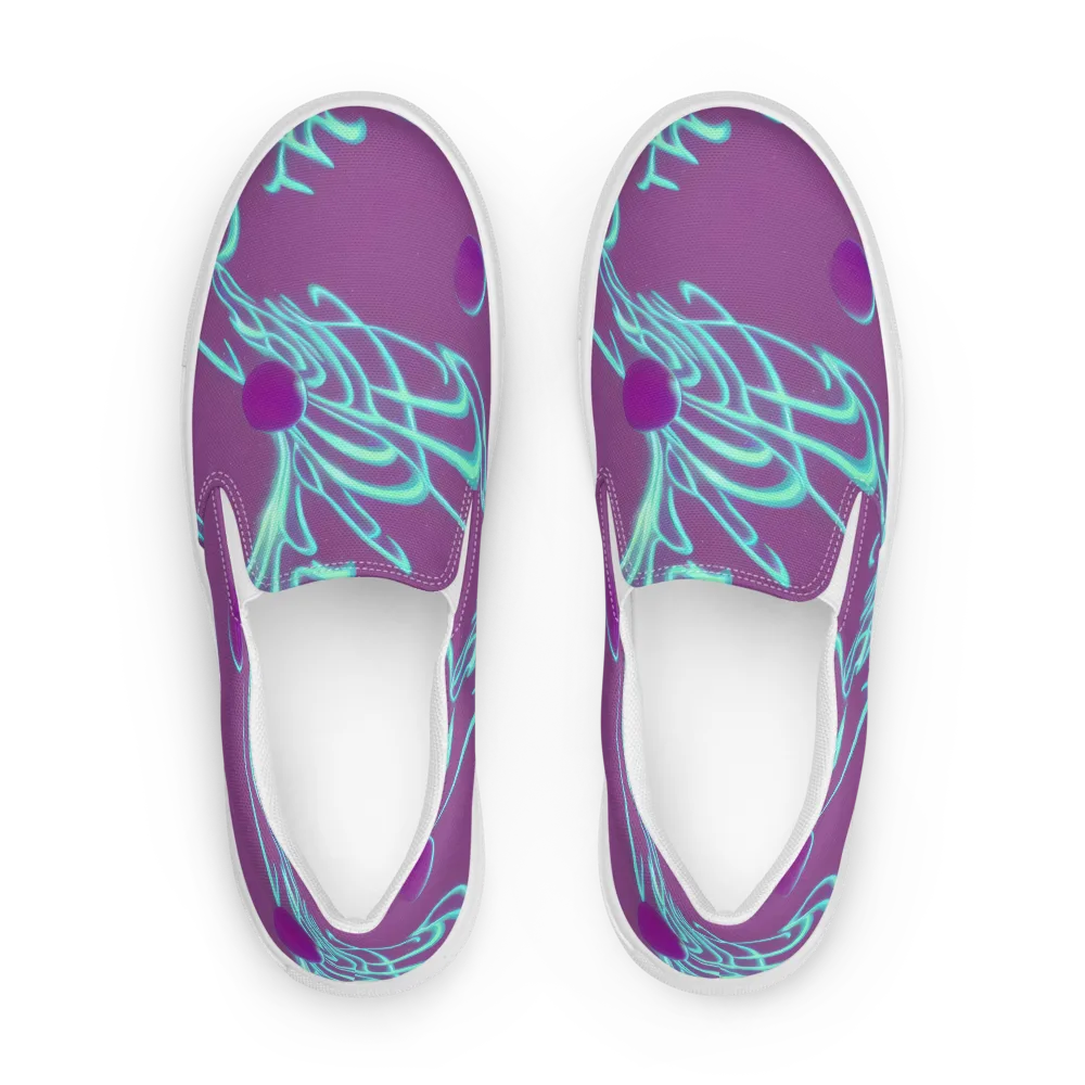 Neon Drift on Women's Slip-On Canvas Shoes — Front