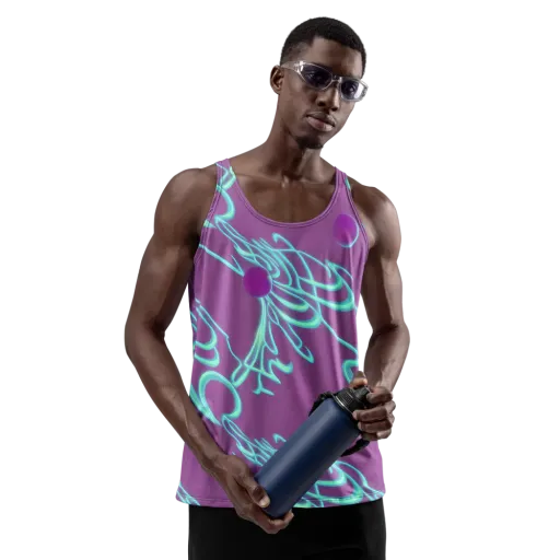 Neon Drift on a Men's Tank Top
