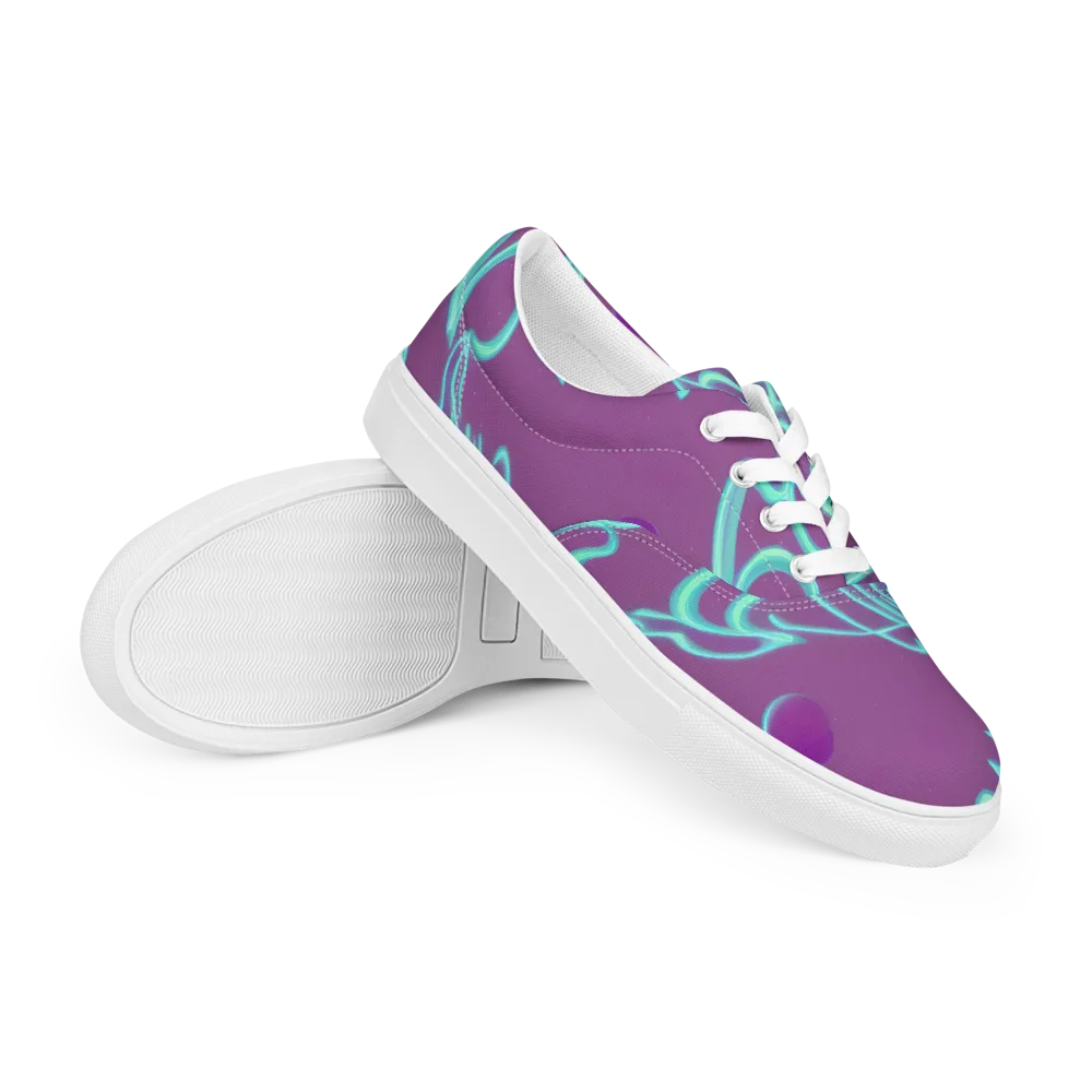 Neon Drift on Men's Lace-Up Canvas Shoes — Right Front