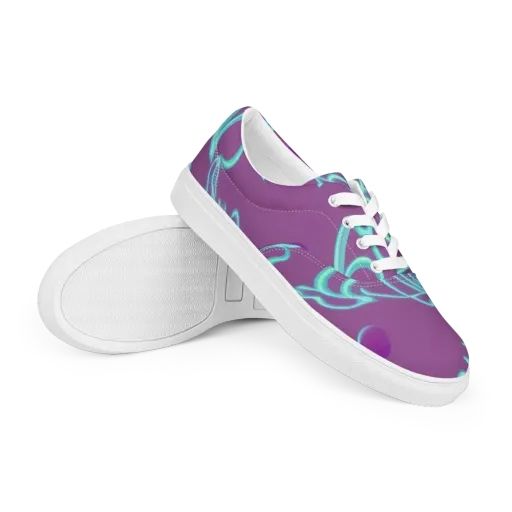 Neon Drift on a Men's Lace-Up Canvas Shoes
