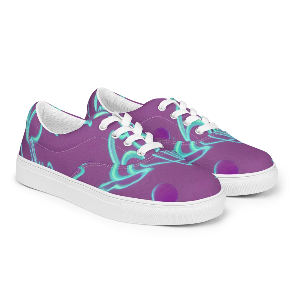 Neon Drift on Men's Lace-Up Canvas Shoes — Right Front