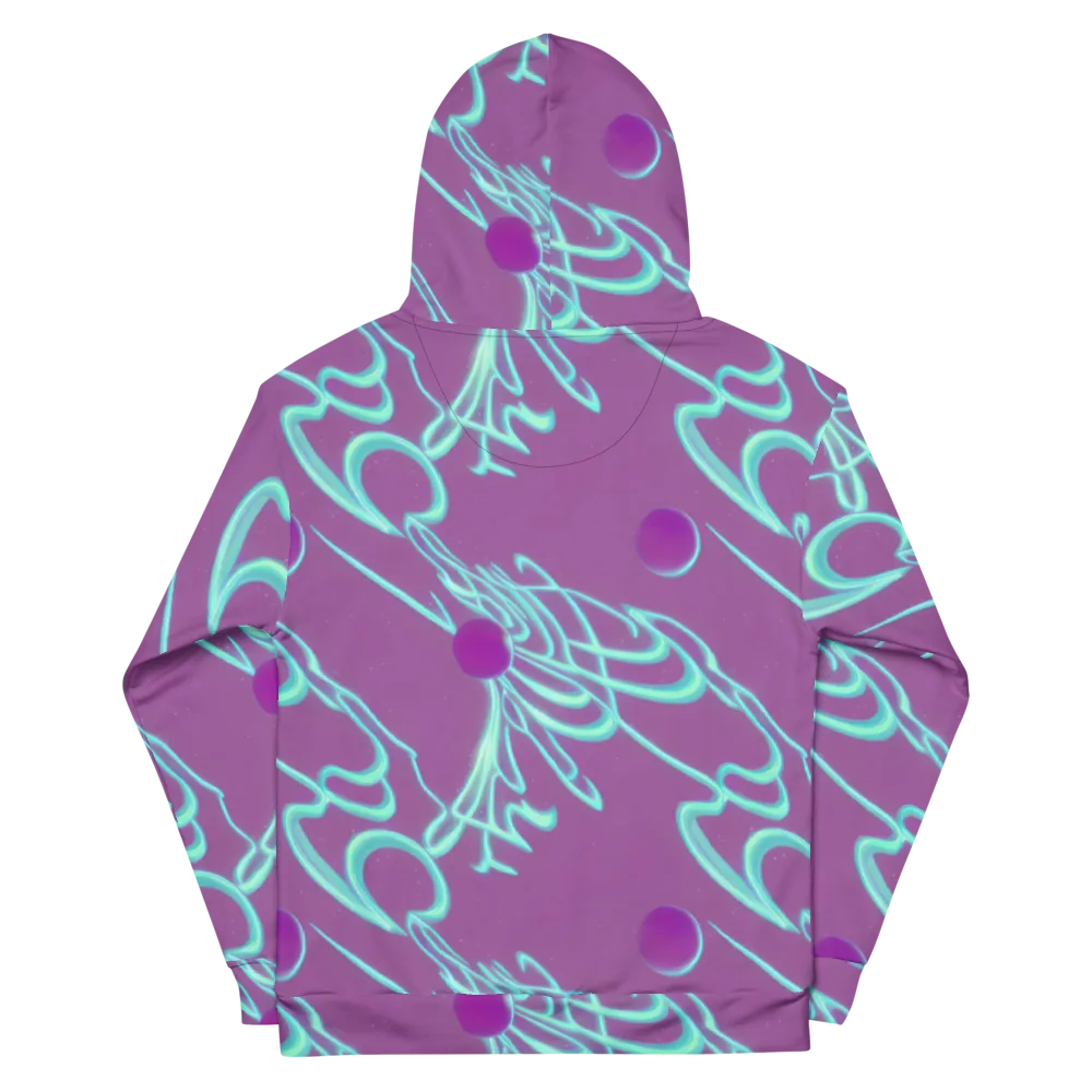 Neon Drift on Cotton Hoodie — Back