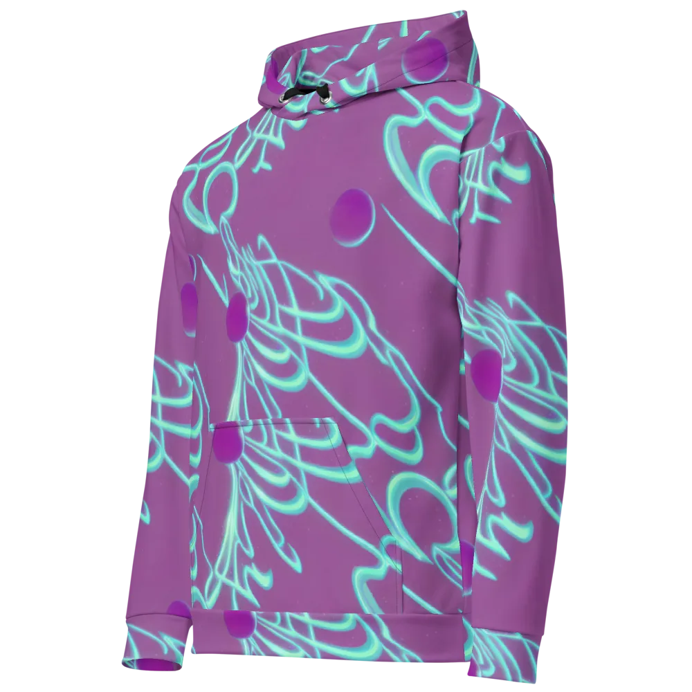 Neon Drift on Cotton Hoodie — Left Front