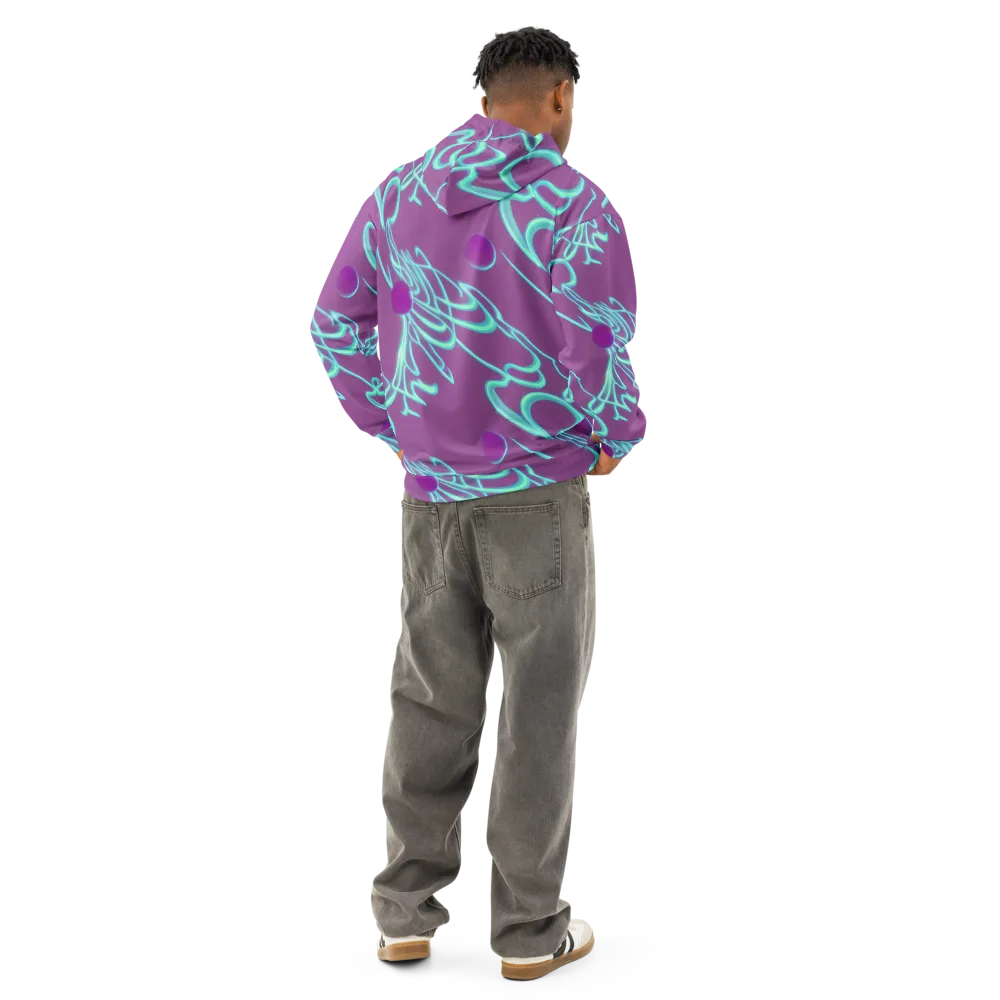 Neon Drift on Cotton Hoodie — Back