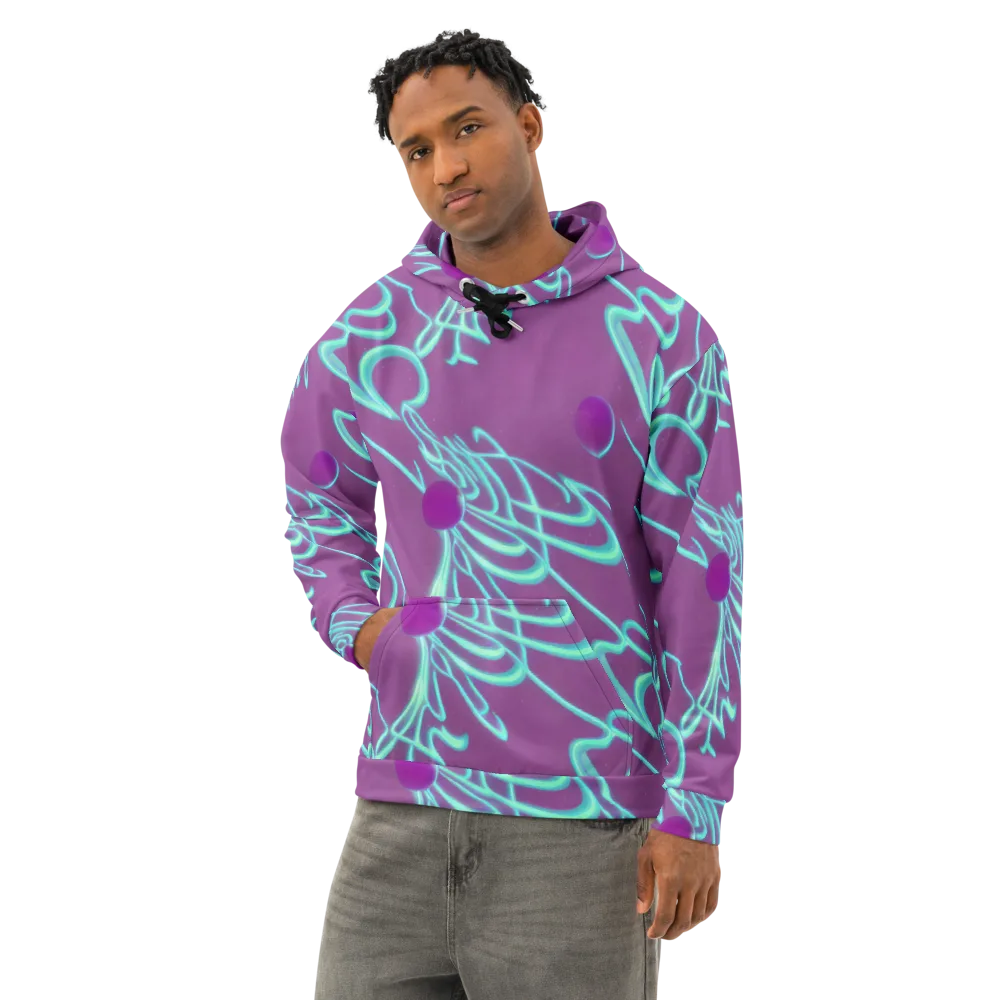Neon Drift on Cotton Hoodie — Left Front