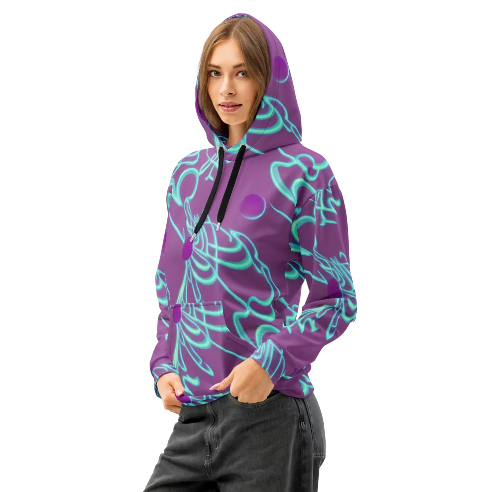 Neon Drift on Cotton Hoodie — Left Front
