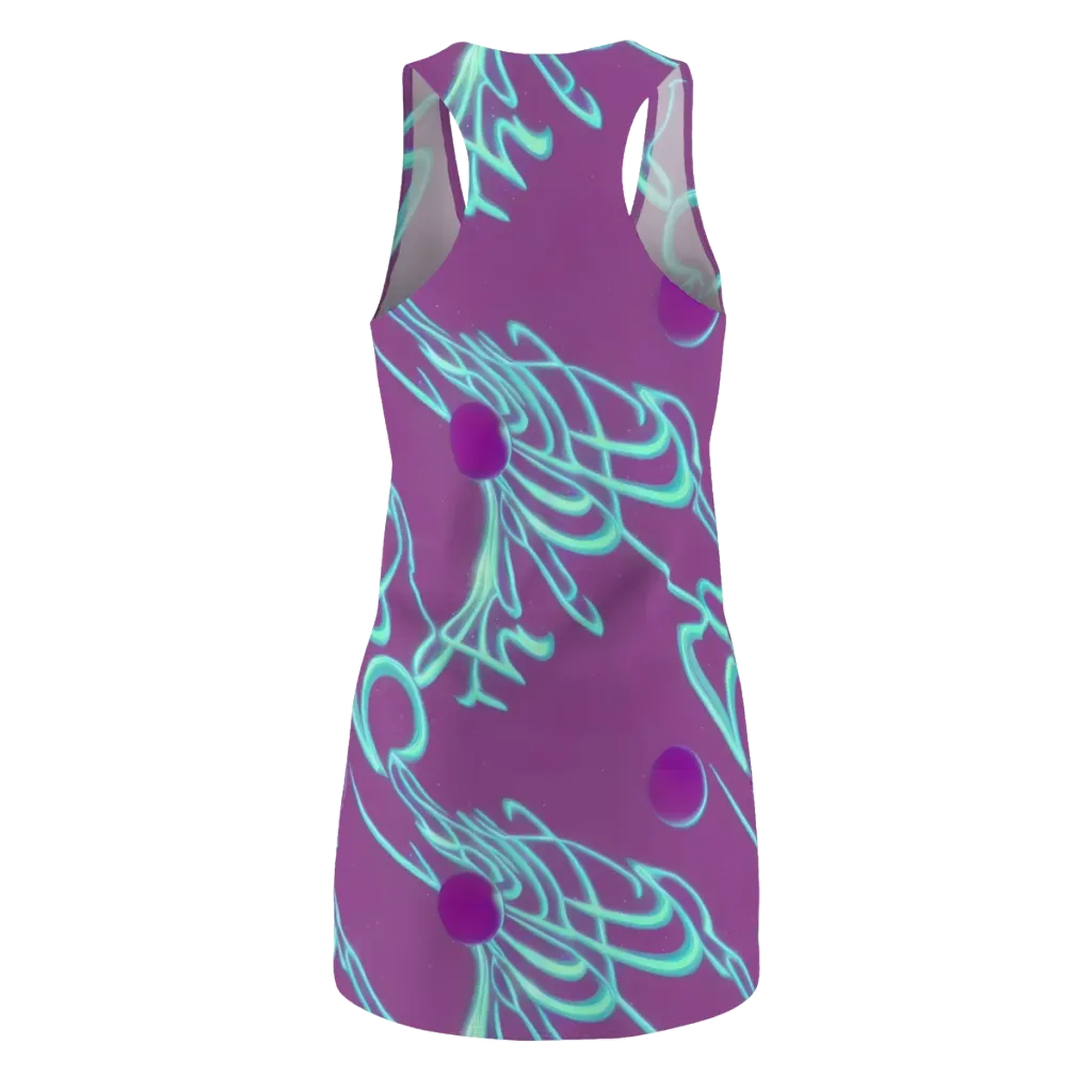 Neon Drift on Racerback Dress — Back