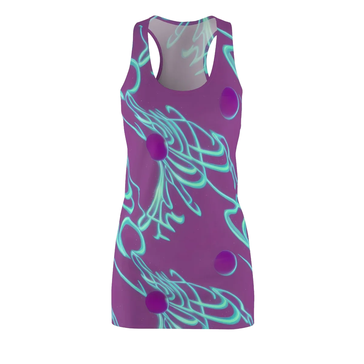 Neon Drift on Racerback Dress — Front