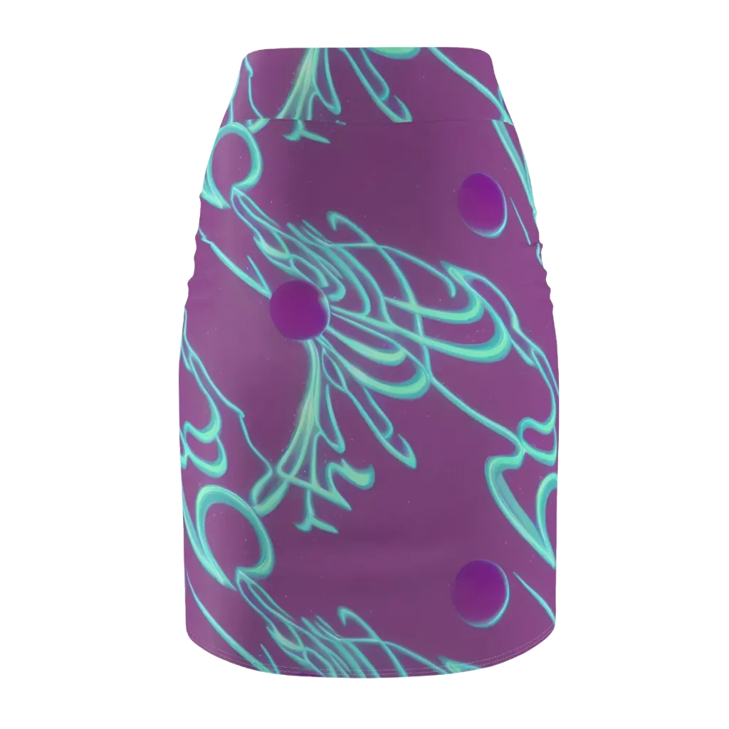 Neon Drift on Pencil Skirt — Back