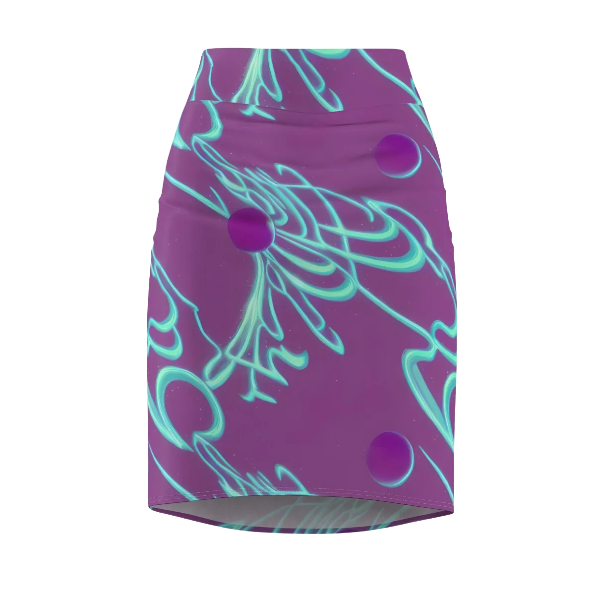 Neon Drift on Pencil Skirt — Front